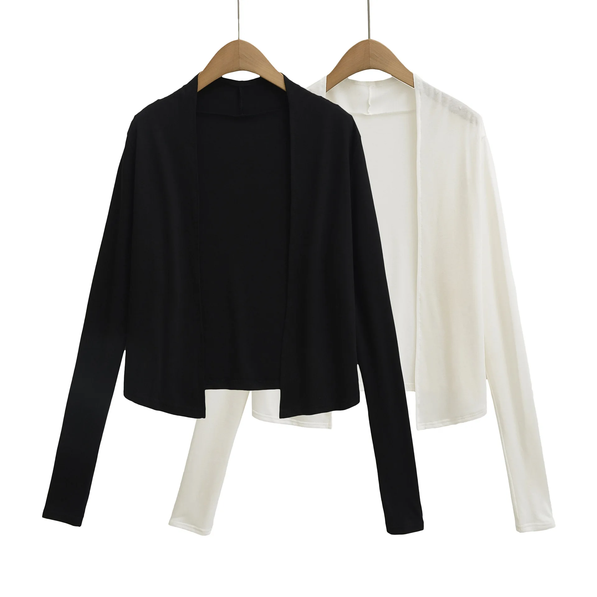 سترة نسائية صيفية كبيرة الحجم بتصميم جديد كسول كاجوال مثير على الكتف سترة طويلة قصيرة للحماية من الشمس #2