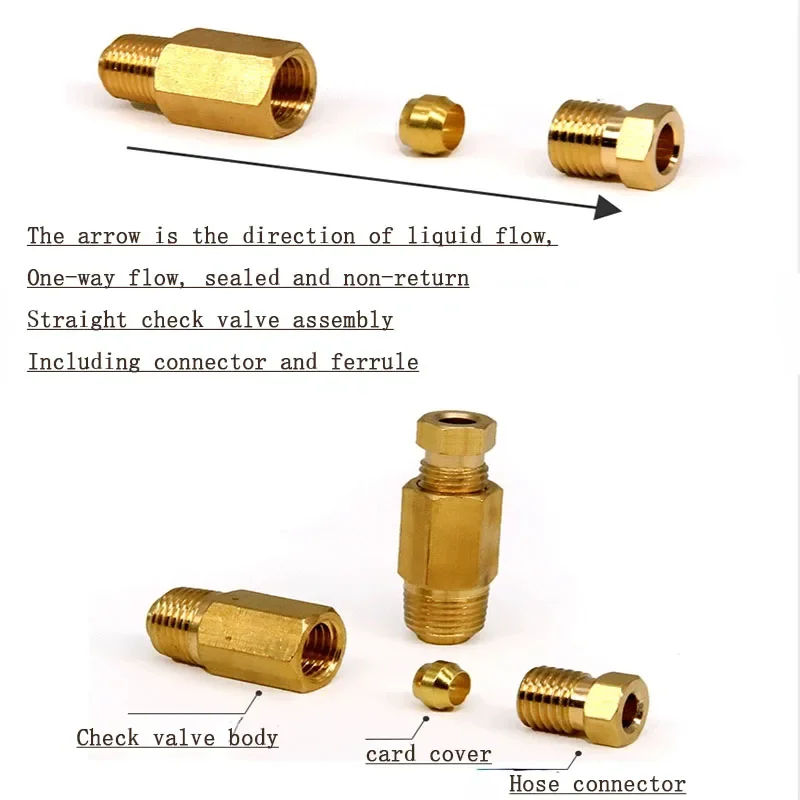 Straight-through Joint One-Way Straight-through Joint 4/6mm Check Valve Prevent Oil Return Joint