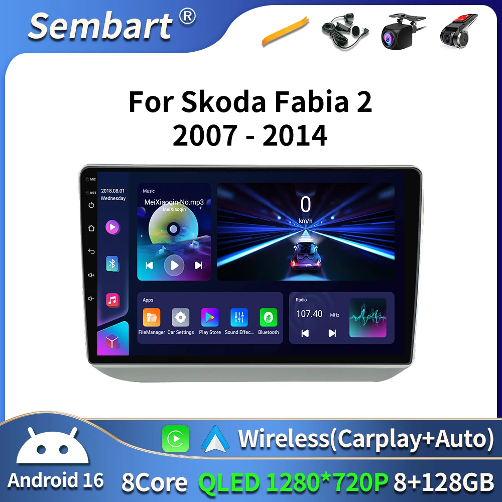 

Android 16 For Skoda Fabia 2 2007 2008 2009 2010 2011 -2014 Car Radio Multimedia Video Player Navigation GPS Android No 2din DVD