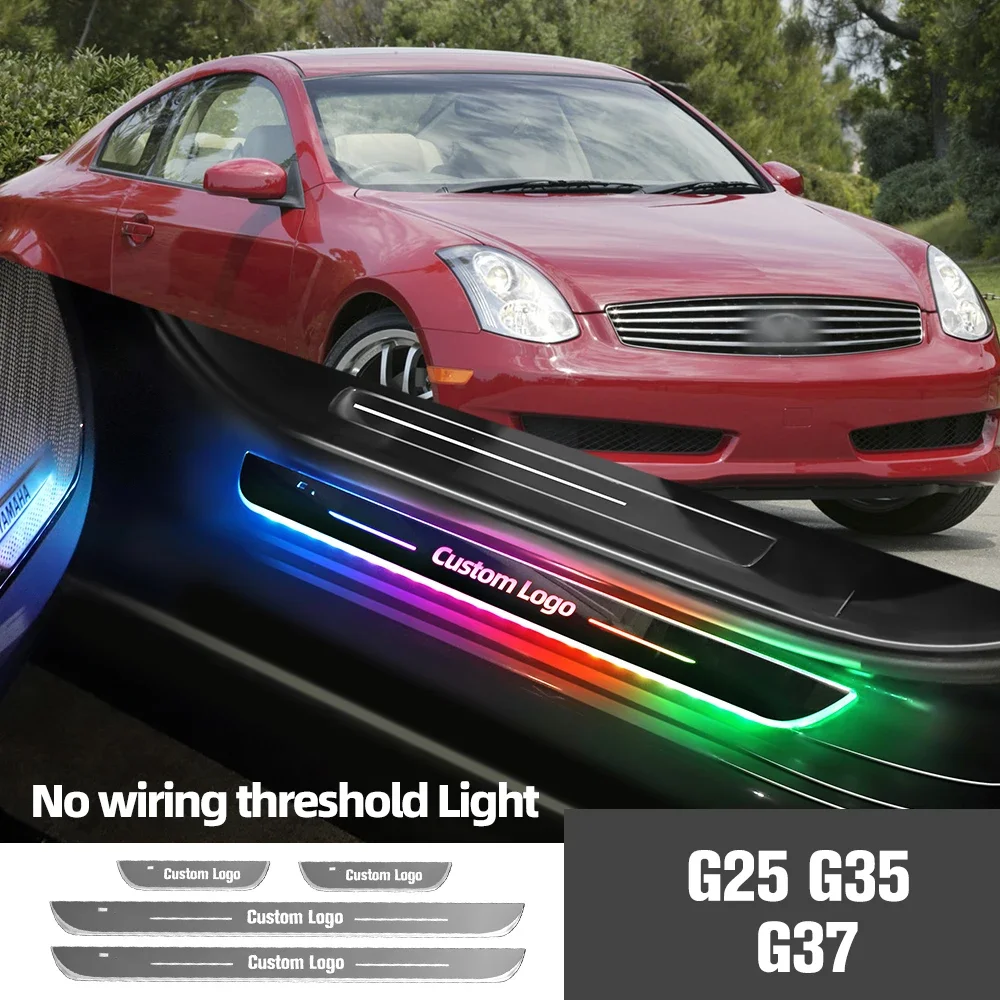 

For Infiniti G25 G35 G37 2003-2013 Car Door Sill Light Customized Logo LED Welcome Threshold Pedal Lamp Accessories