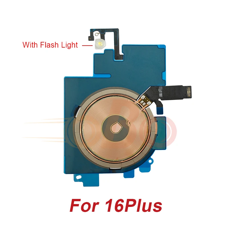 Wireless Charging Coil Sticker With Flash light Flex Cable For iPhone 14 15 16 Plus Pro Max Promax Wireless Charger Repair (1PC) image 3