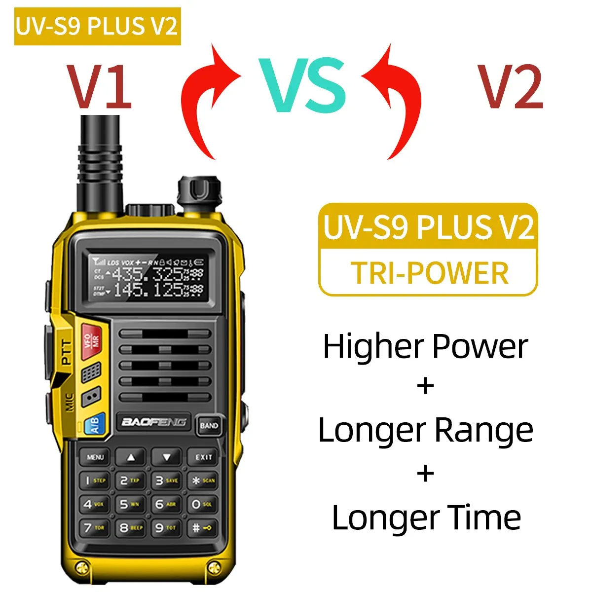 Baofeng-デュアルバンドトランシーバー,USB充電器,ハンドヘルド,Uv 5r,双方向ラジオ,長さ16 km,s9 plus v2,10W