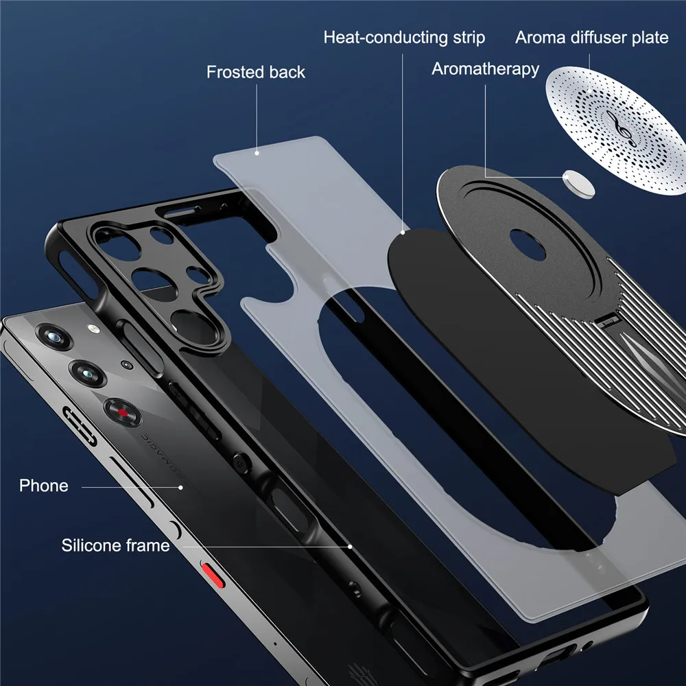 

Magnetic Phone case For Nubia Redmagic 10 Pro Aroma Diffuser Heat Dissipation Cover Redmagic 9s 10 Pro Plus Funda