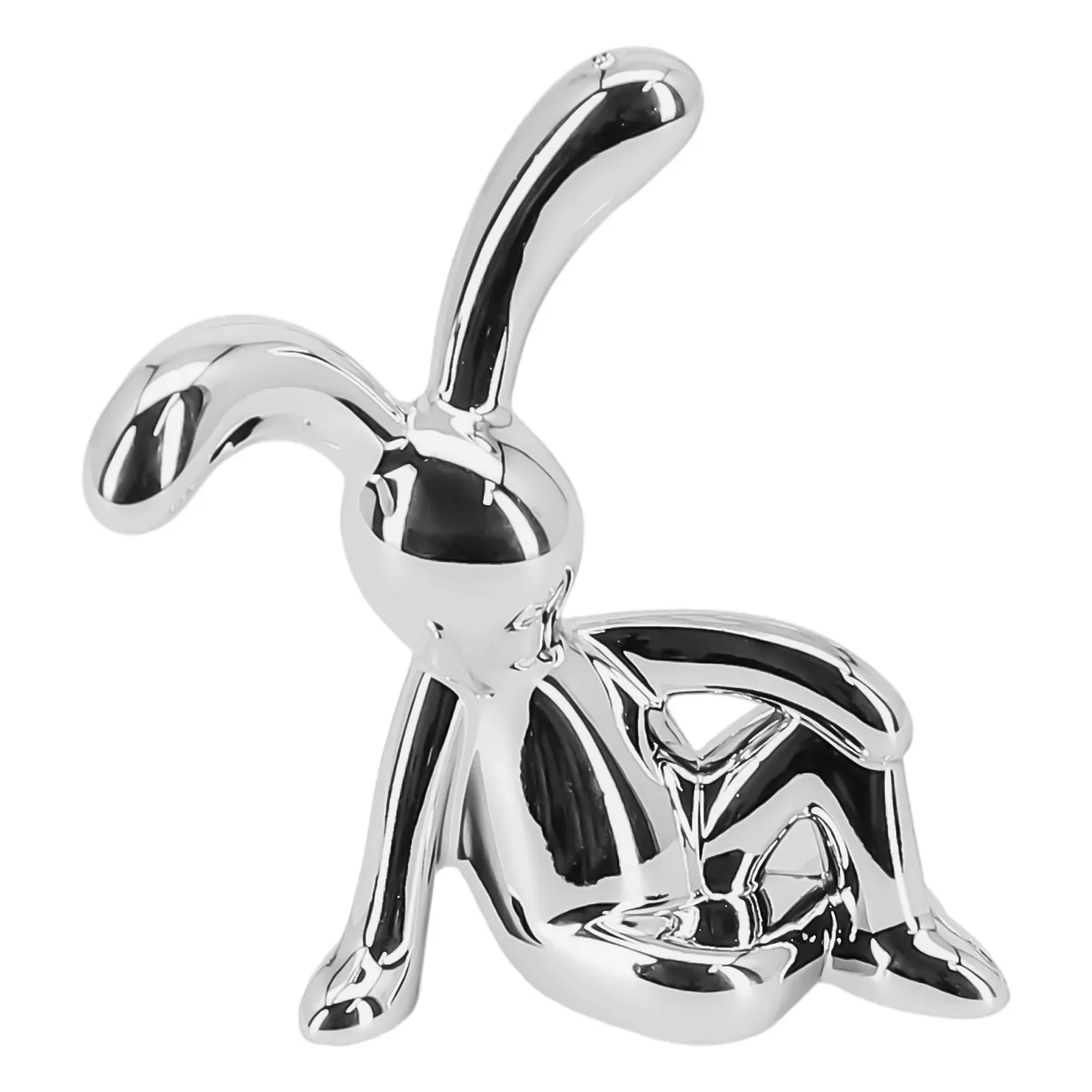 Long-eared Rabbit Silver Cartoon Animal Car Interior Center Console Decoration Personality Stylish Accessories Car Accessories