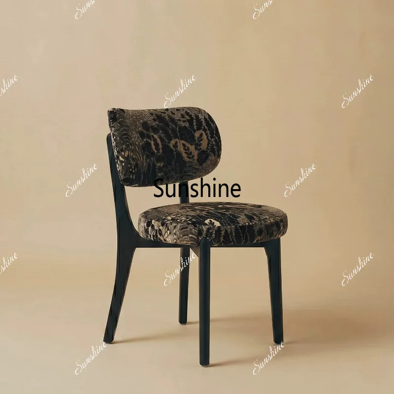 Medieval style household soft bag backrest dining chair high-end retro hotel chair