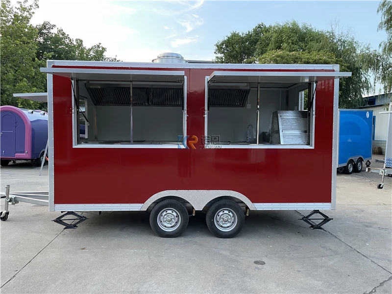 Concession Food Cart Snow Cone Trailer Street Snack Coffee Truck Hamburger Snack Kiosk Mobile Food Truck Full Equipped