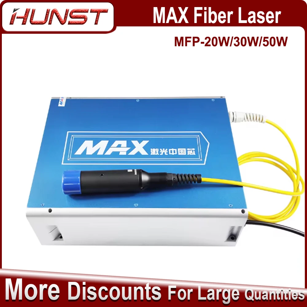 

HUNST Max Q-switched Pulse Fiber Laser Source 20W 30W 50W ,1064nm High Quality Laser for DIY Metal Marking and Engraving Machine