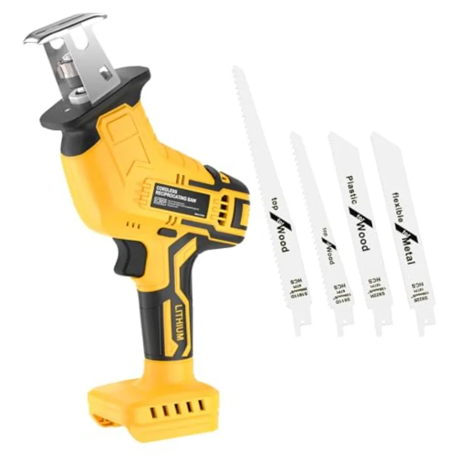

Cordless Reciprocating Saw for Dewalt 20V Battery 150W Power Brush Reciprocating Saws 0-3500 SPM Variable Speed 4 Saw Blades Ki