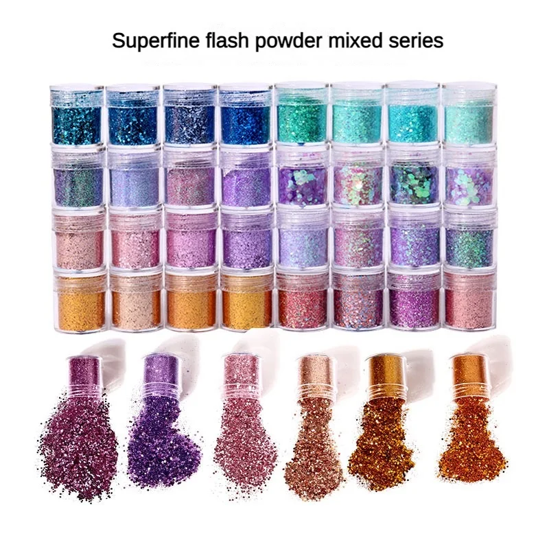 Gradient color glitter powder sequin set combination DIY crystal craft making epoxy resin crystal glue UV silicone mold filler