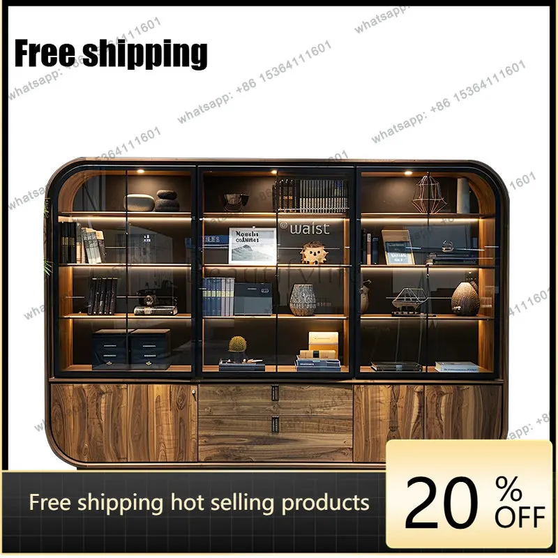 New Chinese-style Bogu frame solid wood floor-to-ceiling storage living room display storage cabinet