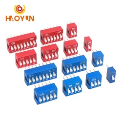【10-5PCS】Slide Type Switch Module 1 2 3 4 5 6 7 8 10 12PIN 2.54mm Position Way DIP Pitch Toggle Switch Blue Snap Switch Dial