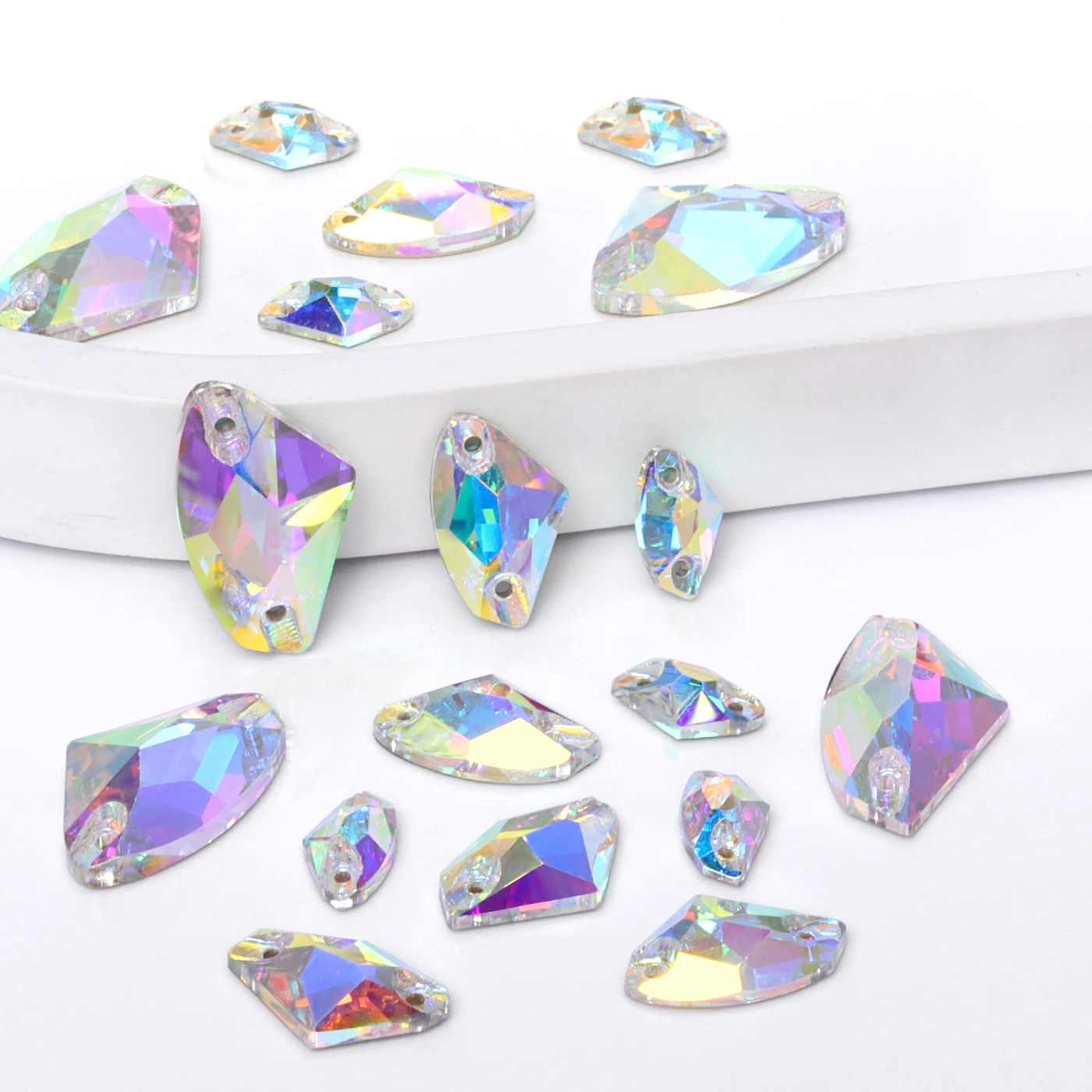 24 шт., разные размеры, галактическое бутиковое стекло, пришивные стразы с плоской задней частью, украшение из кристаллов для DIY, свадебные платья, изготовление ювелирных изделий