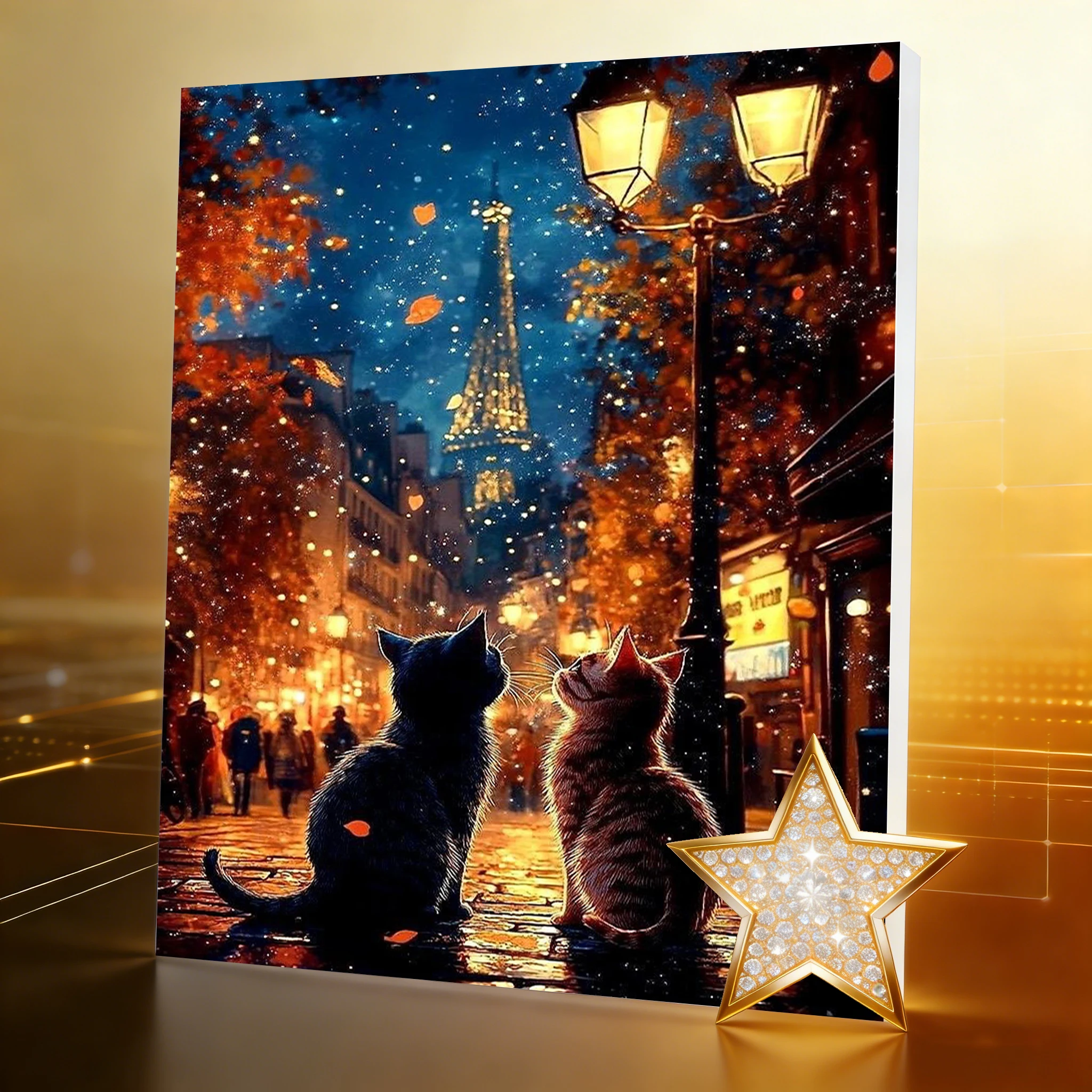 AZQSD Diamond Painting Kit Cat Animal New Mosaic 2026 City Street Tower Landscape Full Square Round Drill