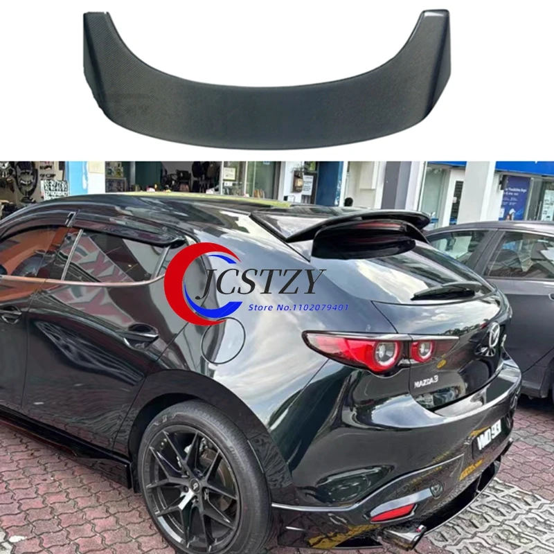 

For Real Carbon Fiber Roof Spoiler Accessories NEW Mazda 3 Hatchback Car Rear Window Tail Wing M3 Decorative 2019 2020