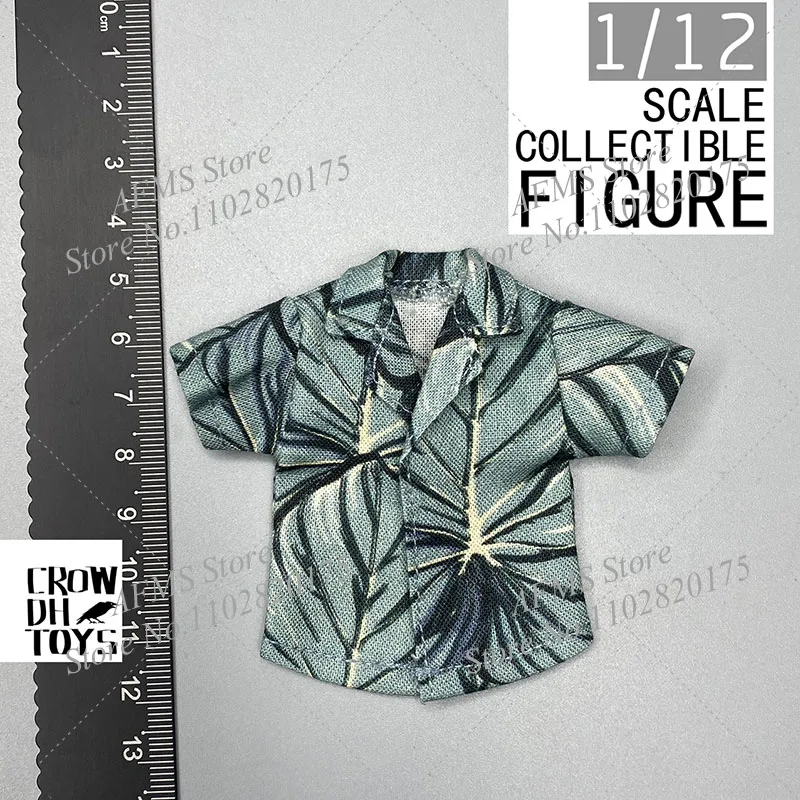 1/12 Collectible Figure T Shirt Trend Print Hawaiian Blouses Short Sleeve  Loose Tops Fit 6inch Men Soldier Action Figure Body