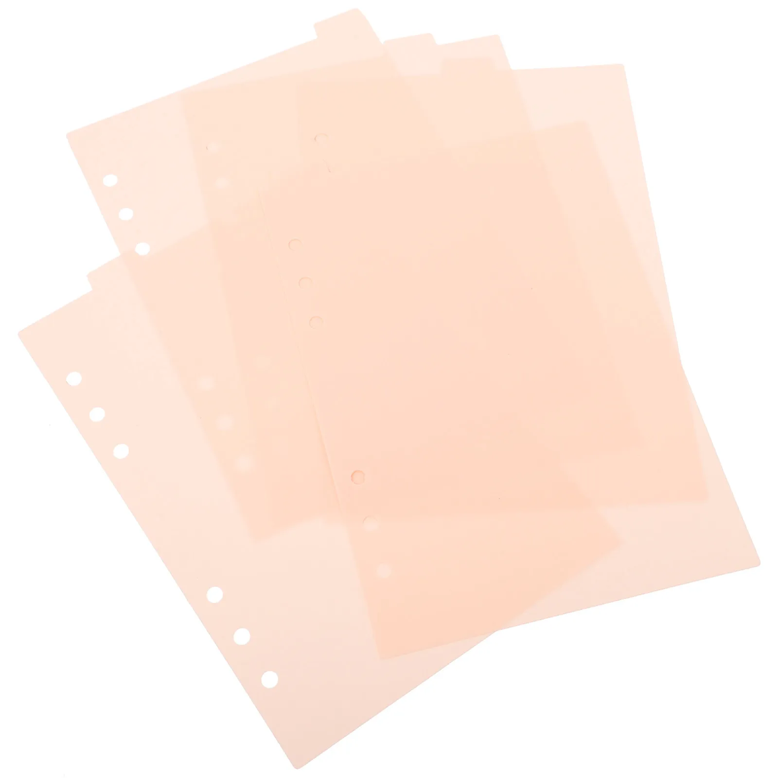 

5Pcs Light Pink Binder Dividers Tabbed Plastic 6-Hole Page Dividers for Office Journal Notebook Planner School Organization