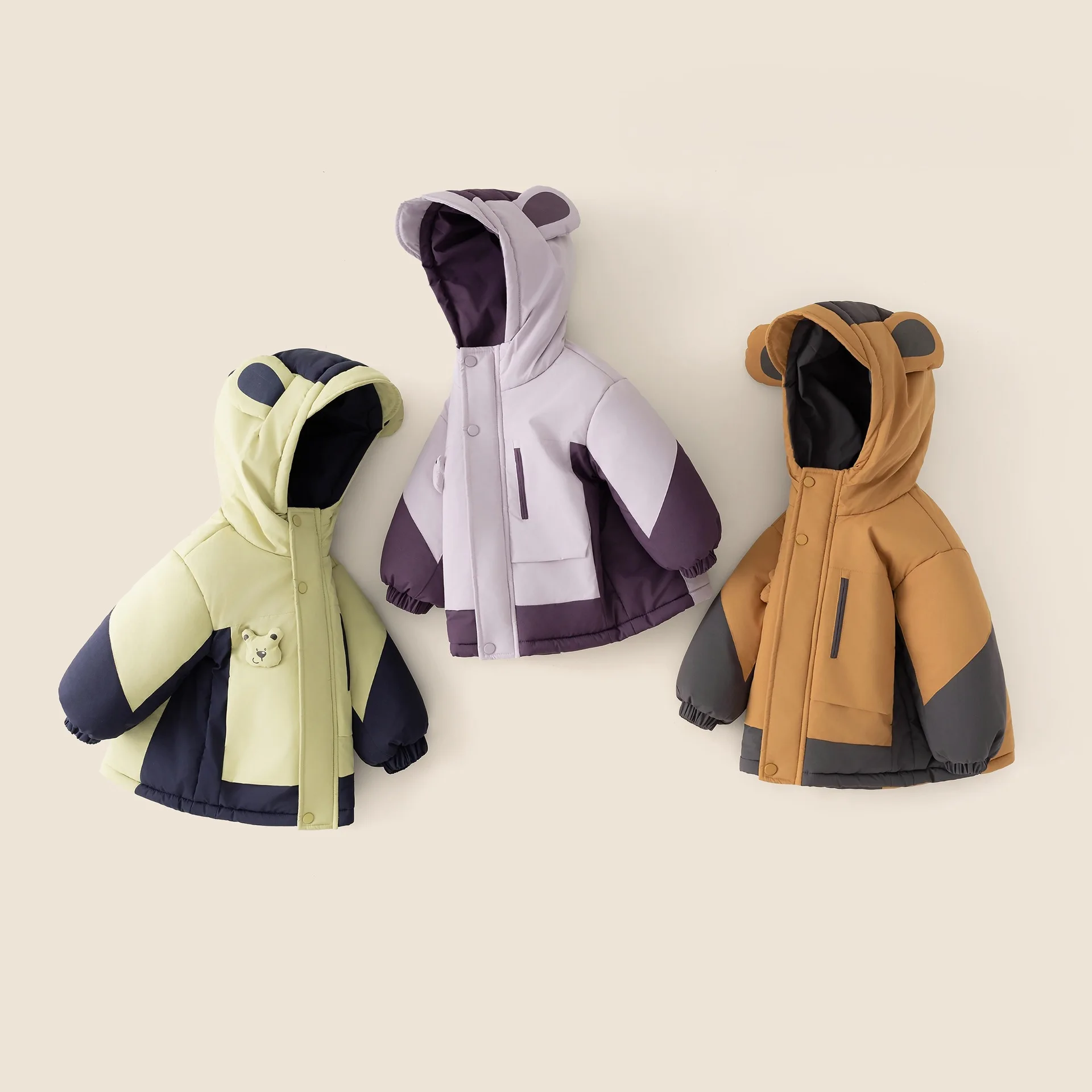 

Children's windbreaker, winter fleece warm jacket, thickened children's and girls' autumn and winter hooded cotton-padded jacket