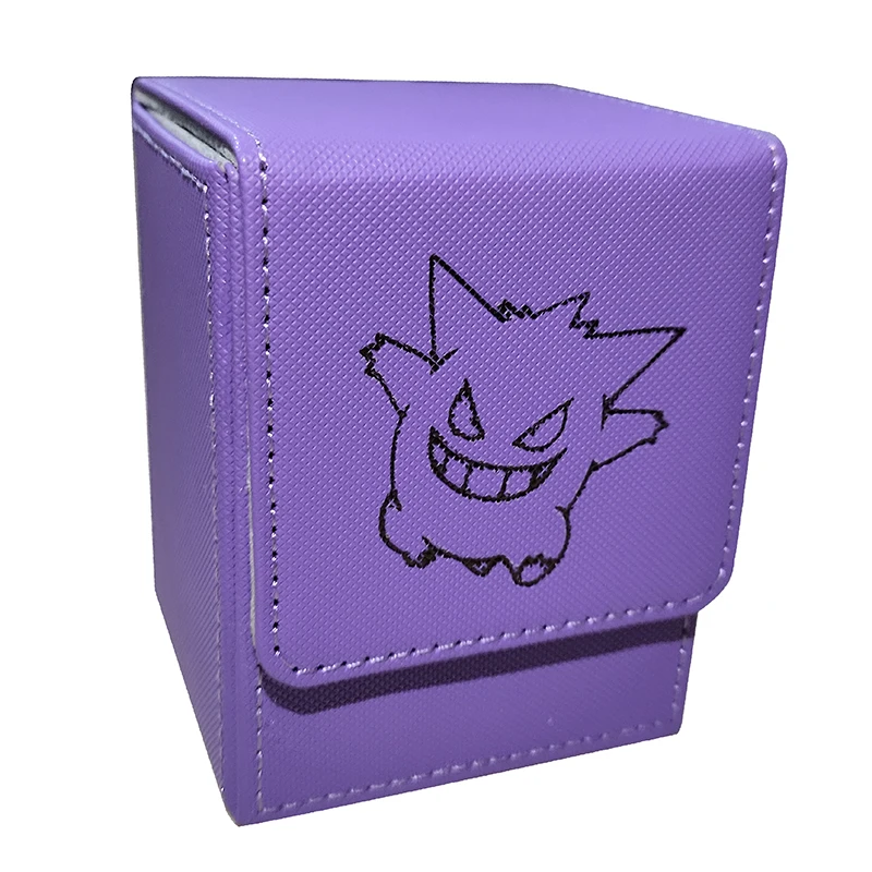 Własnoręcznie zrobiony Pokemon Ptcg Gengar Gengar schowek na karty płyta skórzana gra o dużej pojemności pudełko kartonowe mieści 100 kartek