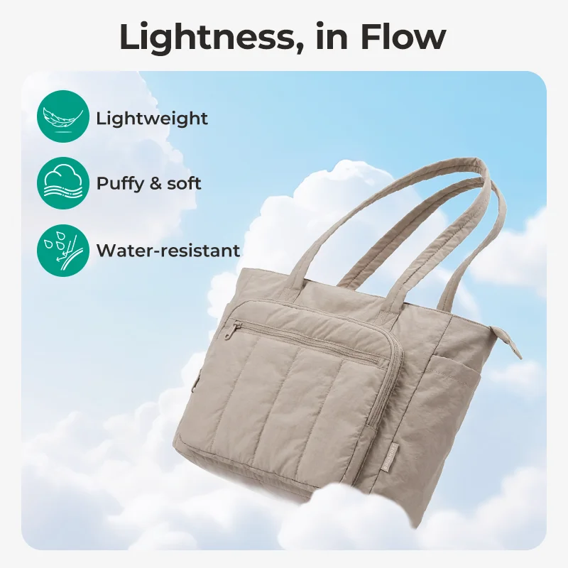 BAGSMART Tote Bags for Women 2 PCS with Cosmetic Pouch Shoulder Bag 20L Large Capacity Fits 15.6'' Laptop for Work Travel Gym - view 3
