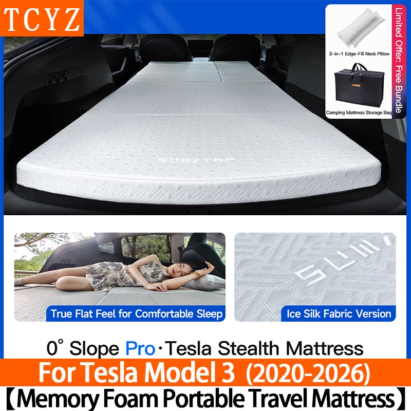

Матрас для Tesla Model 3 2020-2026 Highland, автомобильная кровать из пены с эффектом памяти для кемпинга, складной дорожный матрас, портативный спальный коврик