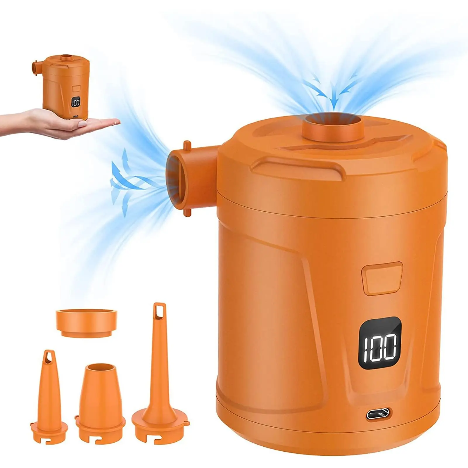 5200mAh Air Mattress Pump Rechargeable Portable Mini Inflator/Deflator Pumps for Outdoor Camping,Air Mattress Beds,Swimming Ring