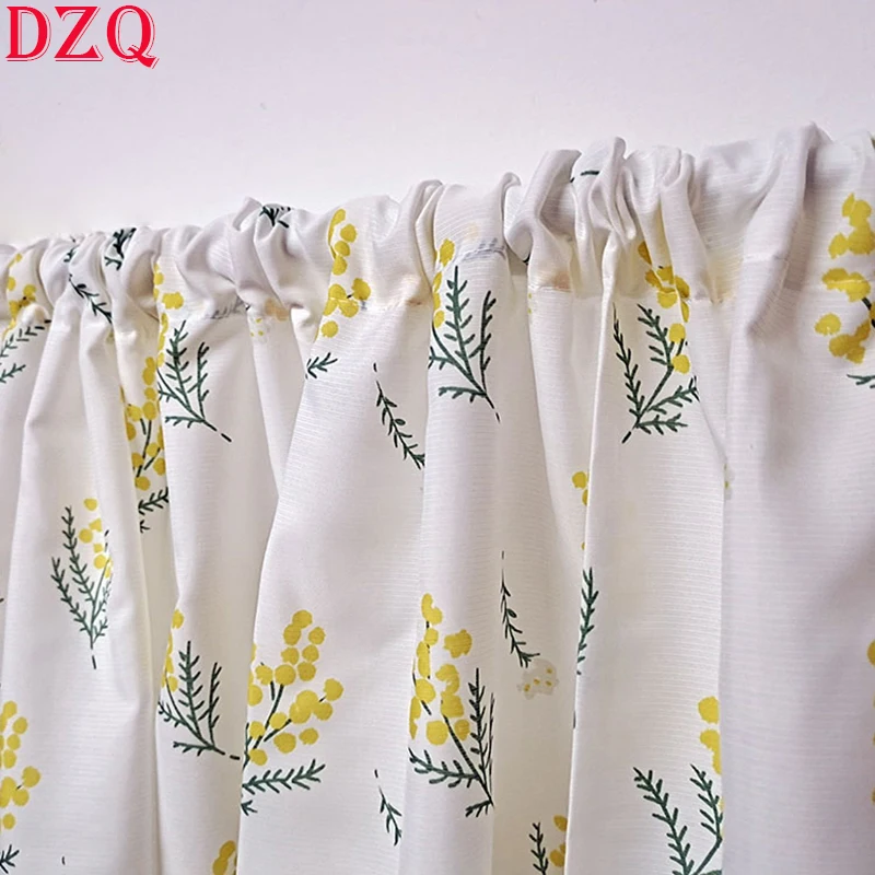 

Korean Sweet Small Flowers Short Curtain for Kitchen Japanese Rural Leaves Half Curtains Door Curtain for Balcony #A191