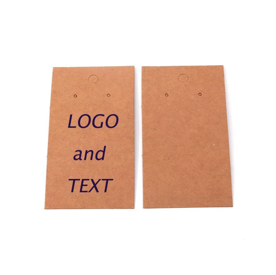 50pcsCustomized Earring Display Card Earring Card Holder Blank Kraft Paper Tags Ear Studs Long Drop Card for Jewelry Packaging D