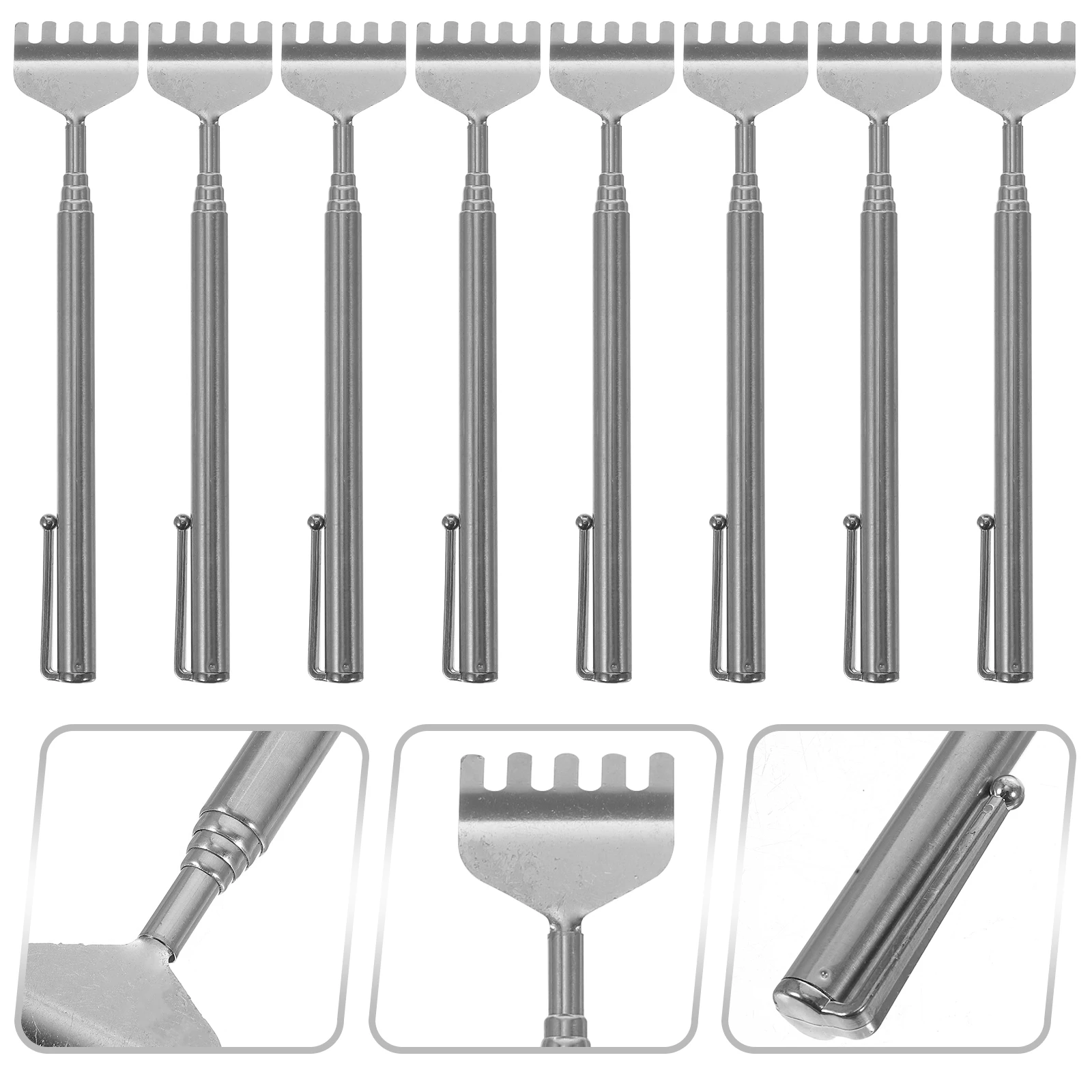 

8pcs Stainless Steel Retractable Extendable Foldable Back Scratcher Tool for Itch Relief Portable Body Scratchers Massager