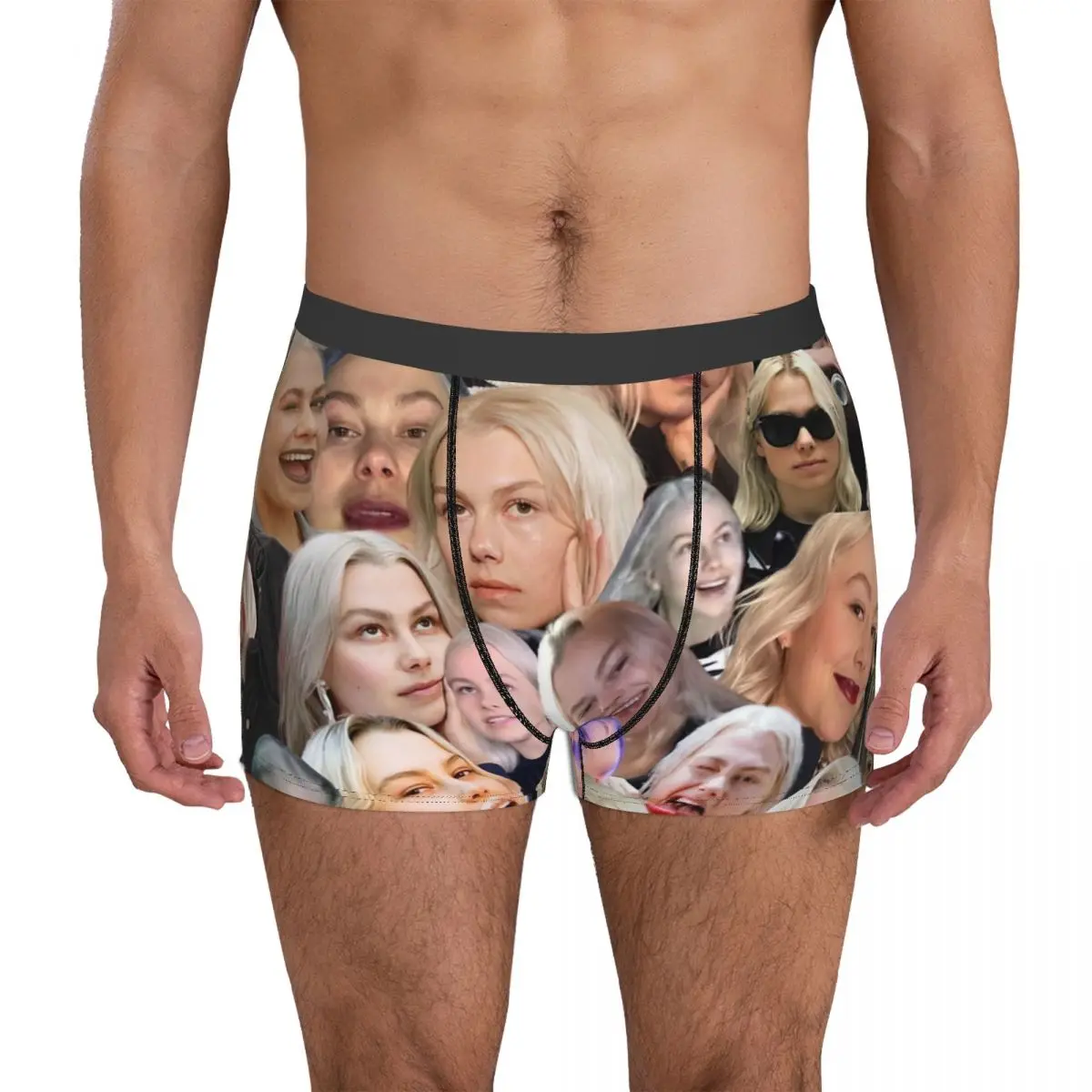 

Phoebe Bridgers Face Collage Underpants Cotton Panties Men's Underwear Ventilate Shorts