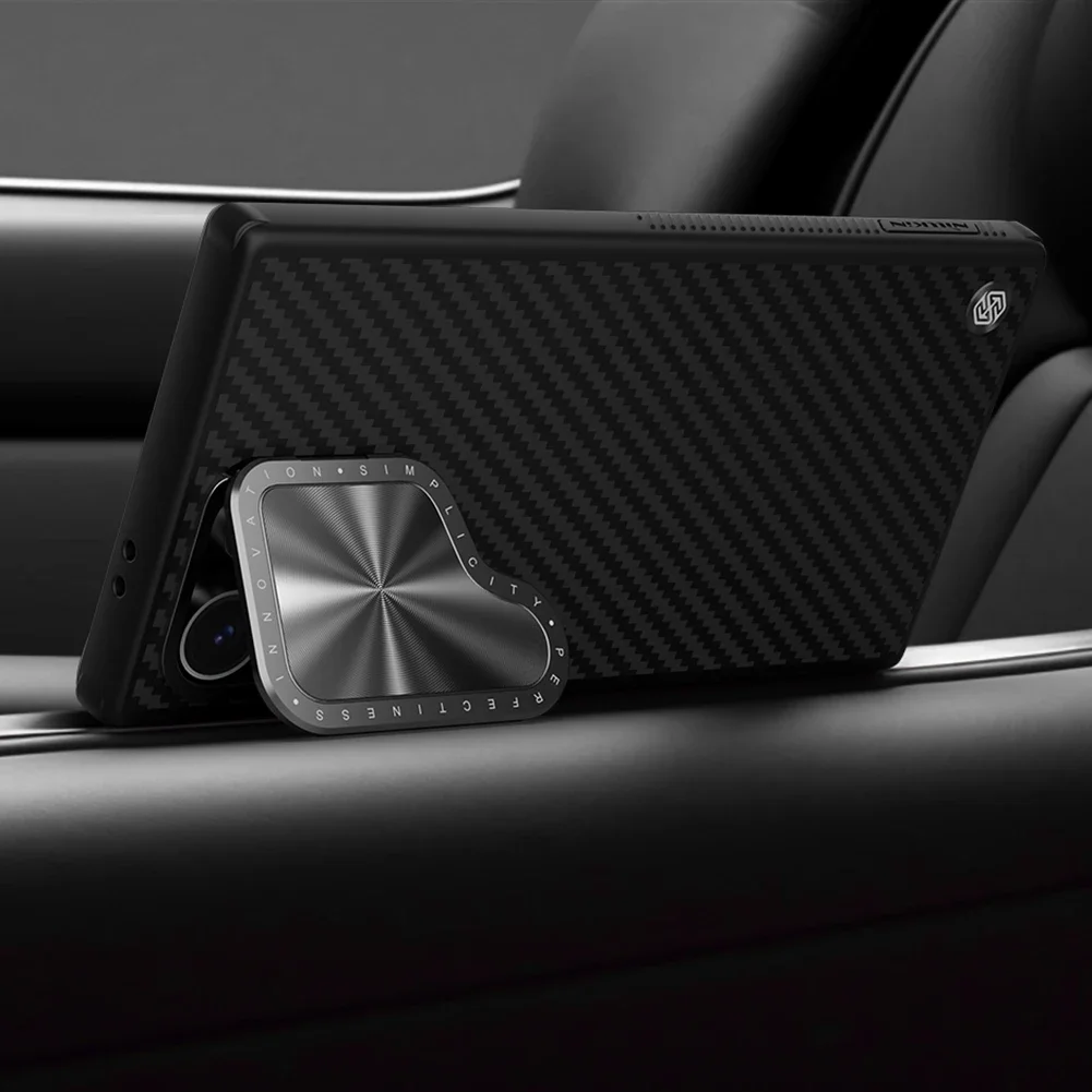 

Nillkin For Samsung Galaxy S24 Ultra Magnetic Case CarboProp Aramid Fiber Case with Stand Camera Magsafe Lens Back Cover