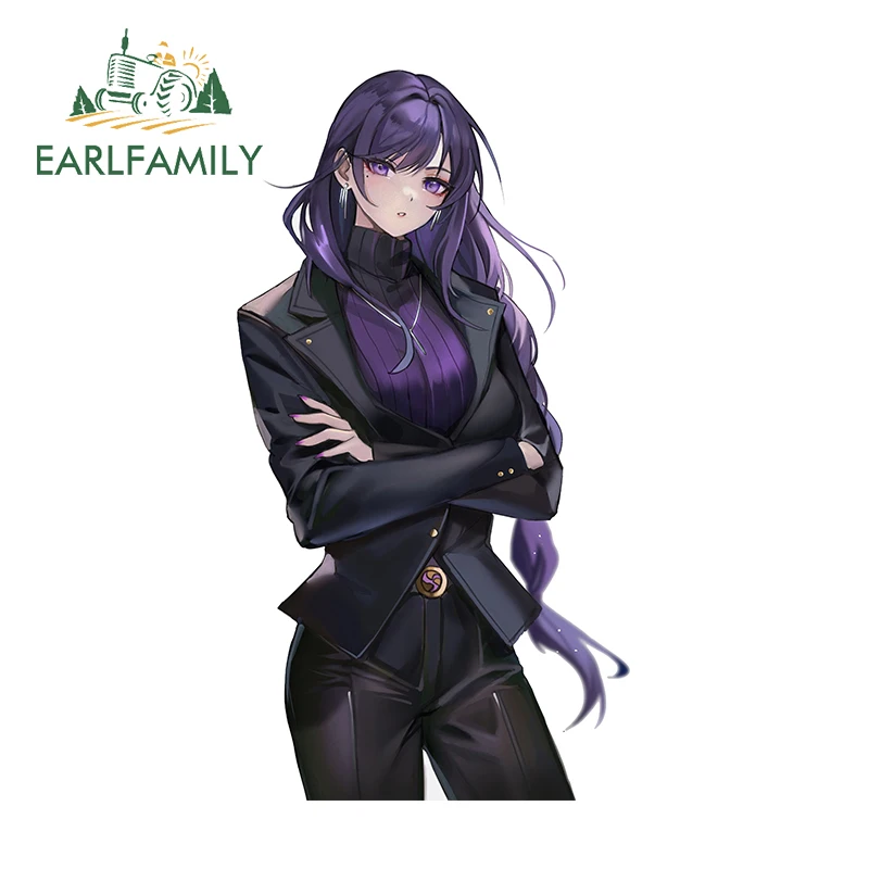 

EARLFAMILY 13cm x 7cm for Genshin Impact Raiden Shogun Cool Car Sticker Sexy Anime Girl Decal Personality Racing Drifting Decor