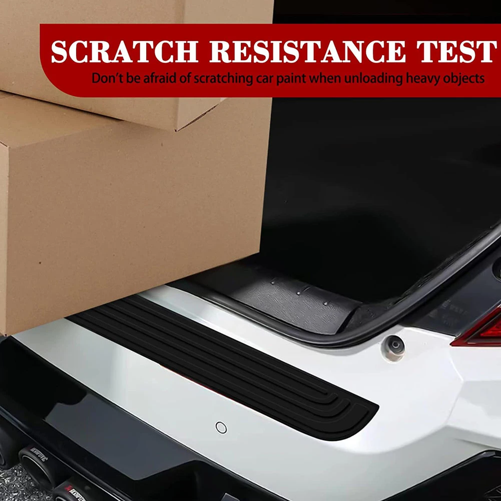 Car Door Sill Plate Protector Rear Bumper Guard Rubber Black PVC Car Sticker Anti-Scratch Anti-Collision Moulding Strip Trim