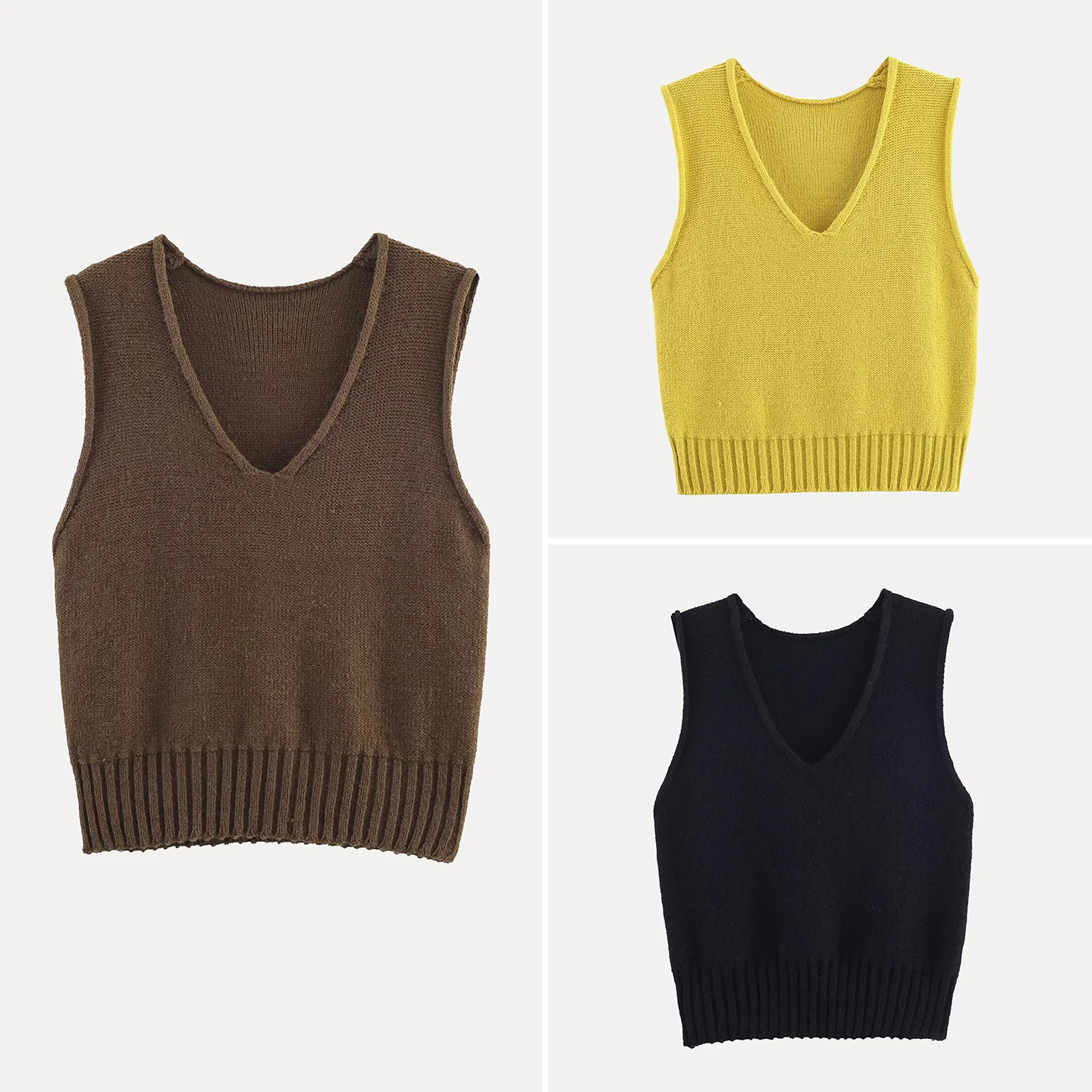 

Casual V-ne Color Women's Sle Vest New Autumn 2025 Z Brand Faion Daily Trendy Svel Top for Ladies