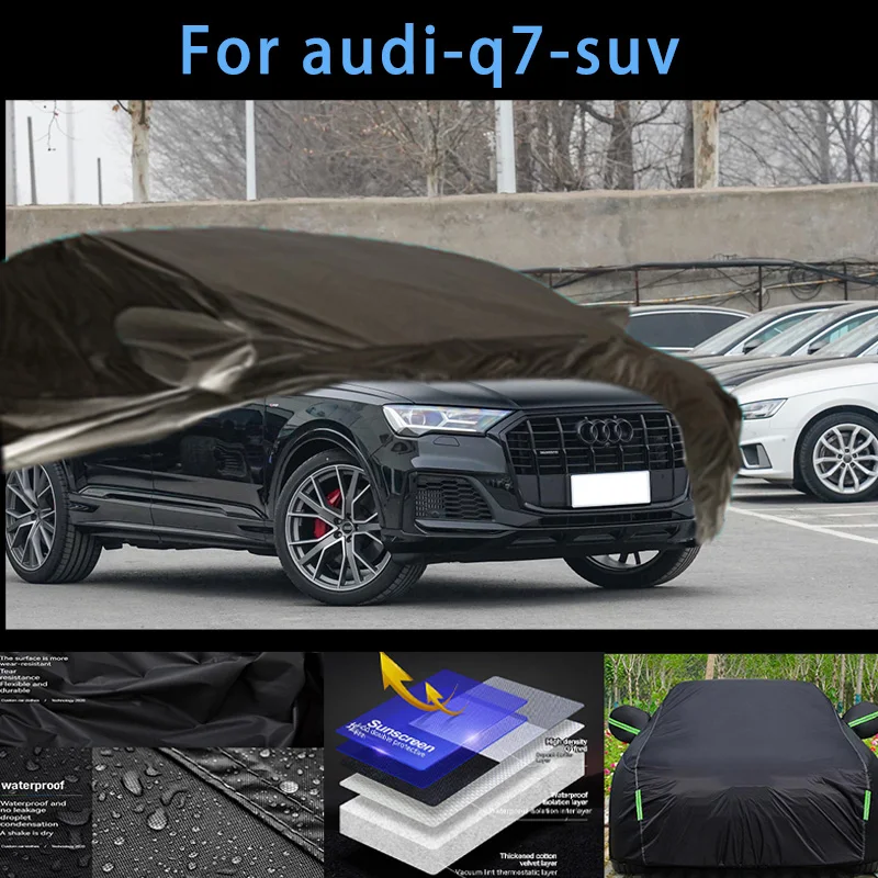 

For audi-q7-suv Outdoor Protection Full Car Covers Snow Cover Sunshade Waterproof Dustproof Exterior Car accessories