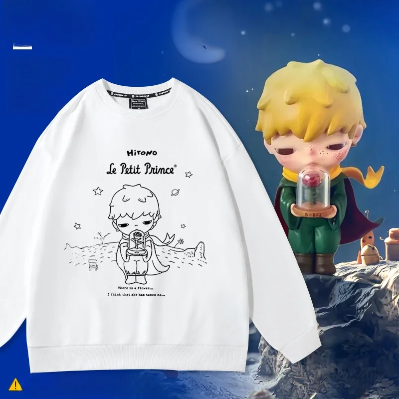 

Худи Hirono Prince Rose Collaborative с мультяшным дизайном, свободного кроя, с длинными рукавами, осенне-зимний, повседневный, из хлопка и полиэстера