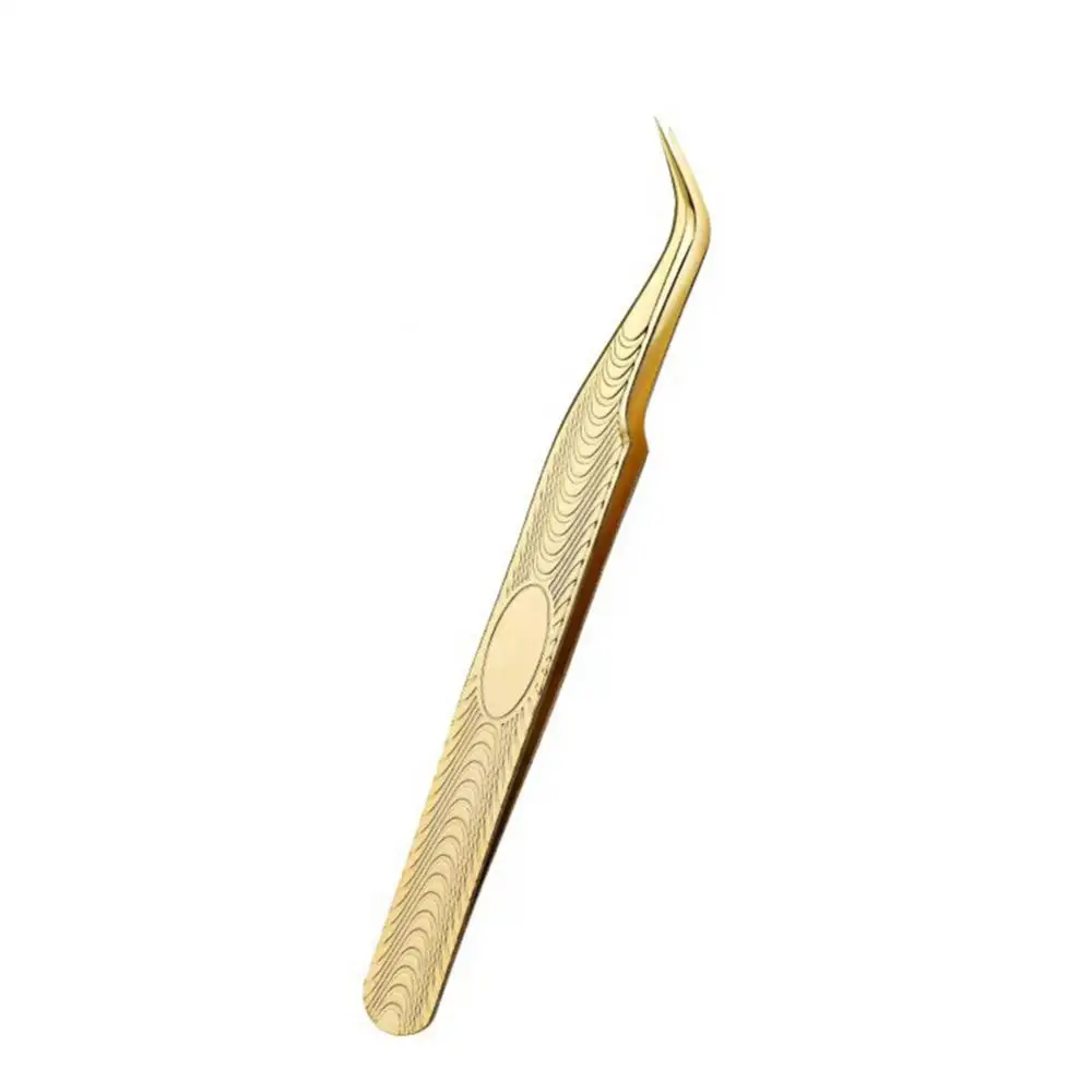 Precision Volume Eyelash Tweezers Professional Stainless Steel Eyelash Extension Clip Individual Curved Strip Lash Tools