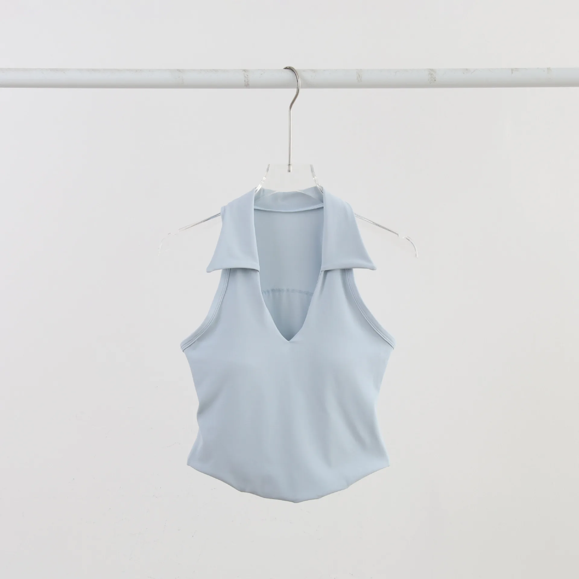 2026 New Style Turtleneck Yoga Vest Breathable Nude-Feeling Tight-Fitting Back Design Outdoor Sports Running Fitness Women's Top view 2