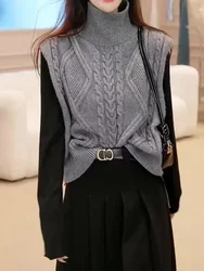 Female Sweater Loose Cardigan Women's Knitted Vest Gray Waistcoat Wear To Work Cheap Clothes Clothing Sales Trend 2024 Crochet