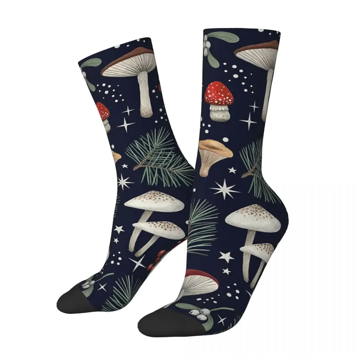 

Winter Forest (Deep Blue) Socks Harajuku High Quality Stockings All Season Long Socks Accessories for Man's Woman's Gifts