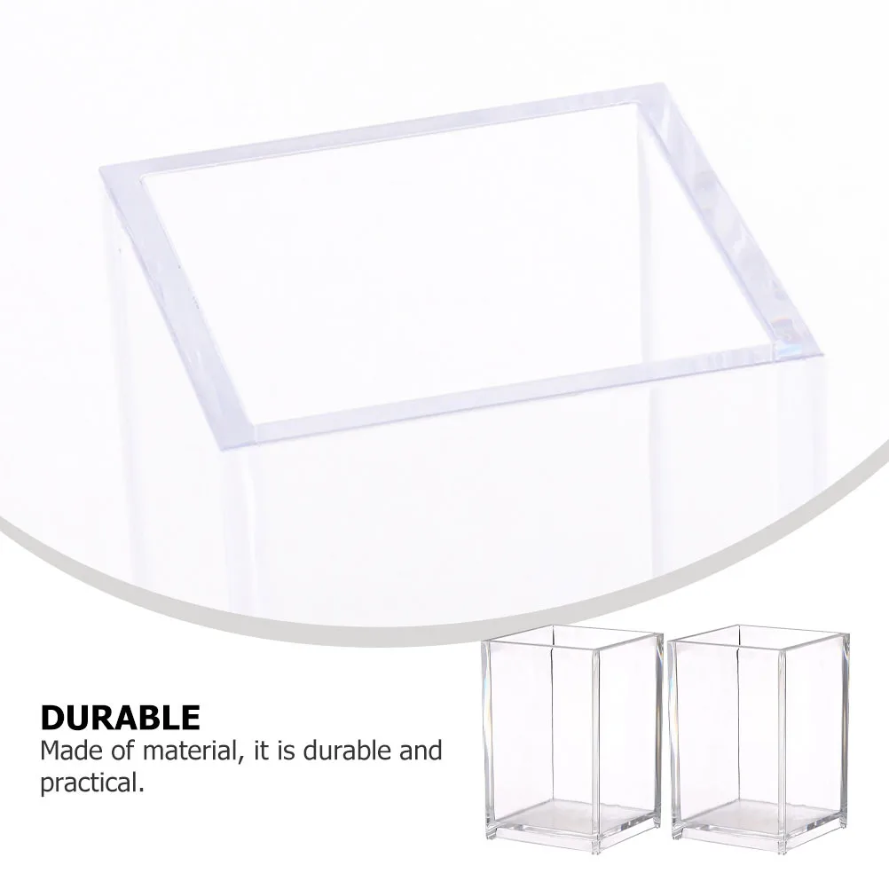 

2 Pcs Desktop Stationery Organizer Acrylic Pen Holder Holders Storage Bucket Office Supplies for
