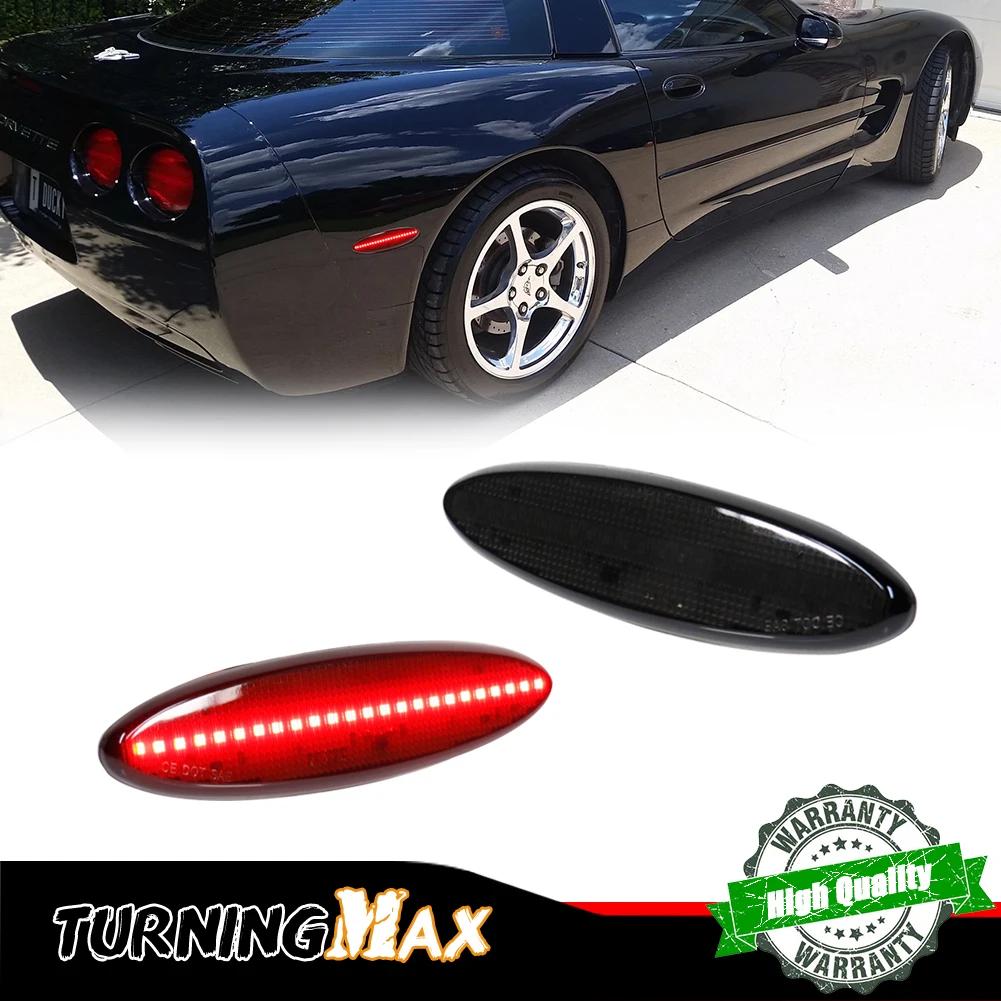 

2pcs Smoked/clear/red Lens White/red LED Rear Side Marker Light for 1997-2004 Chevy Corvette C5 2PC