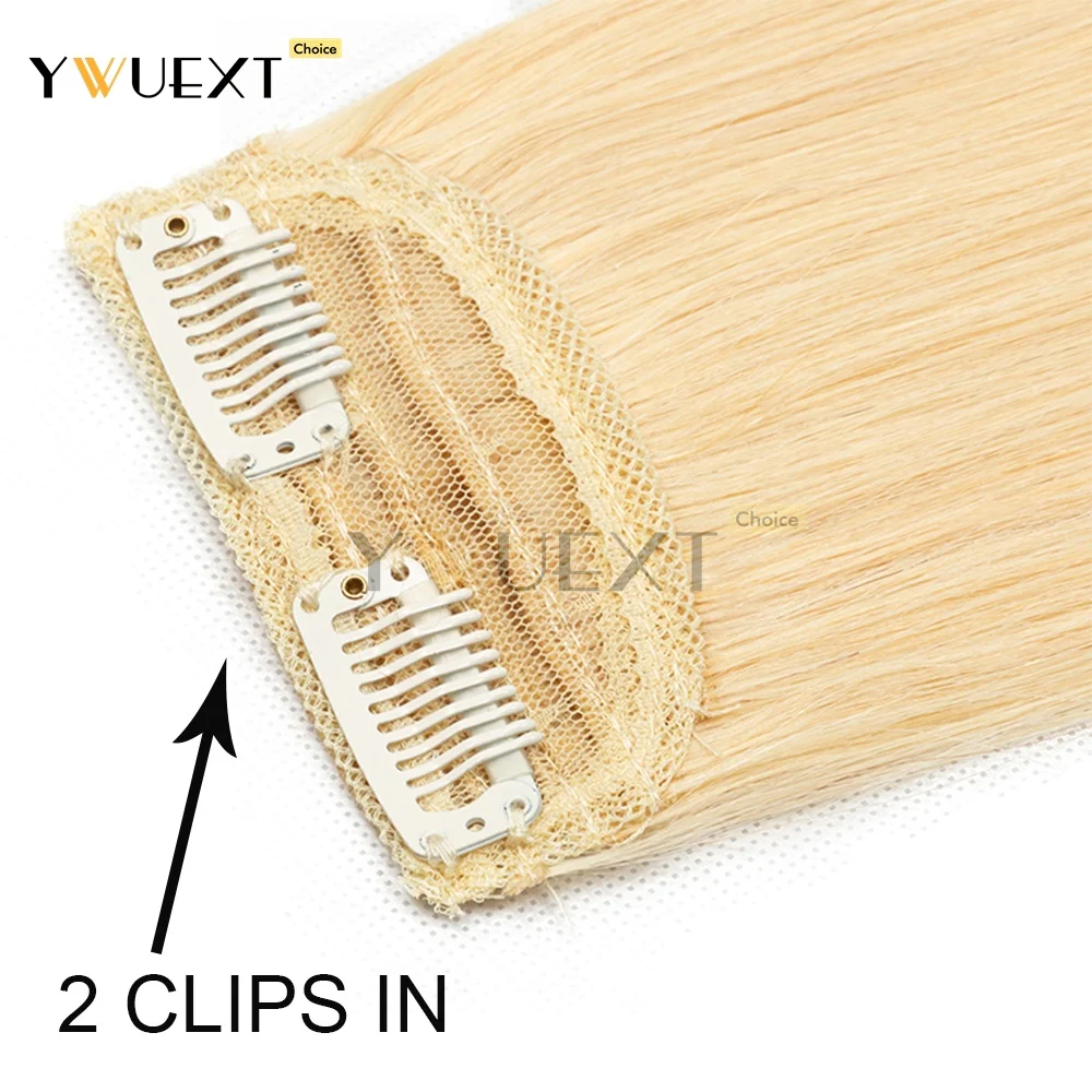 Mini Clip In One Piece Hair Pad On Both Sides Real Natural Human Hair Remy For Women 2Clips in Human Hair Extensions
