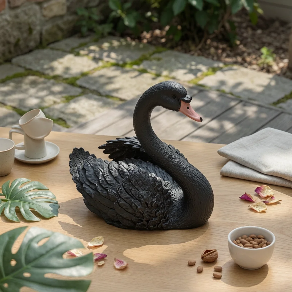 Floating Swan Figurine Feather Texture Floating Swan Ornament Water Ornament Weather-Resistant for Courtyard