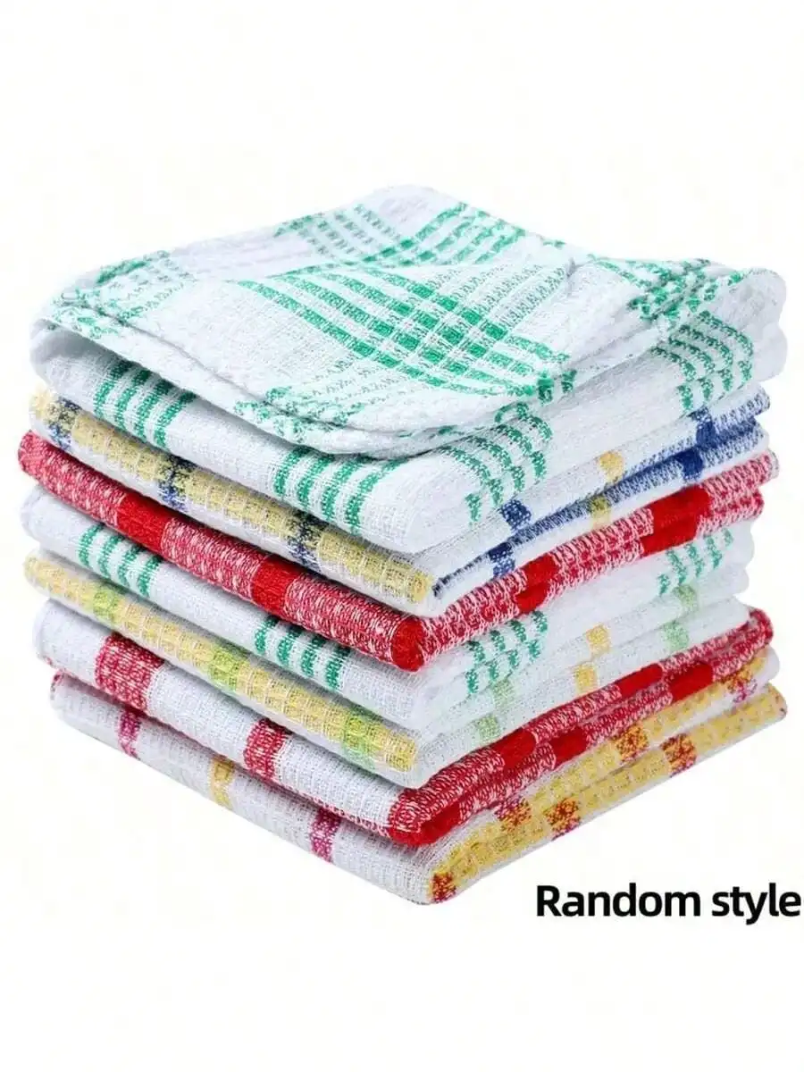 

5 клетчатых салфеток - быстросохнущие и впитывающие кухонные полотенца, подходящие для уборки и сушки в гостиных.