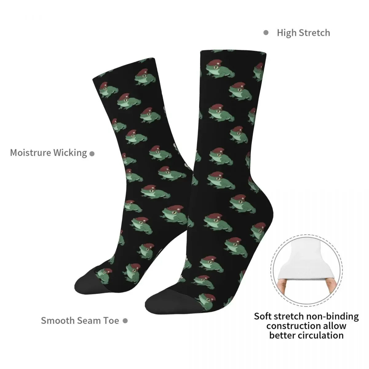 Stetson Or Beanie Frog!Nicole Socks Harajuku Super Soft Stockings All Season Long Socks Accessories for Unisex Birthday Present