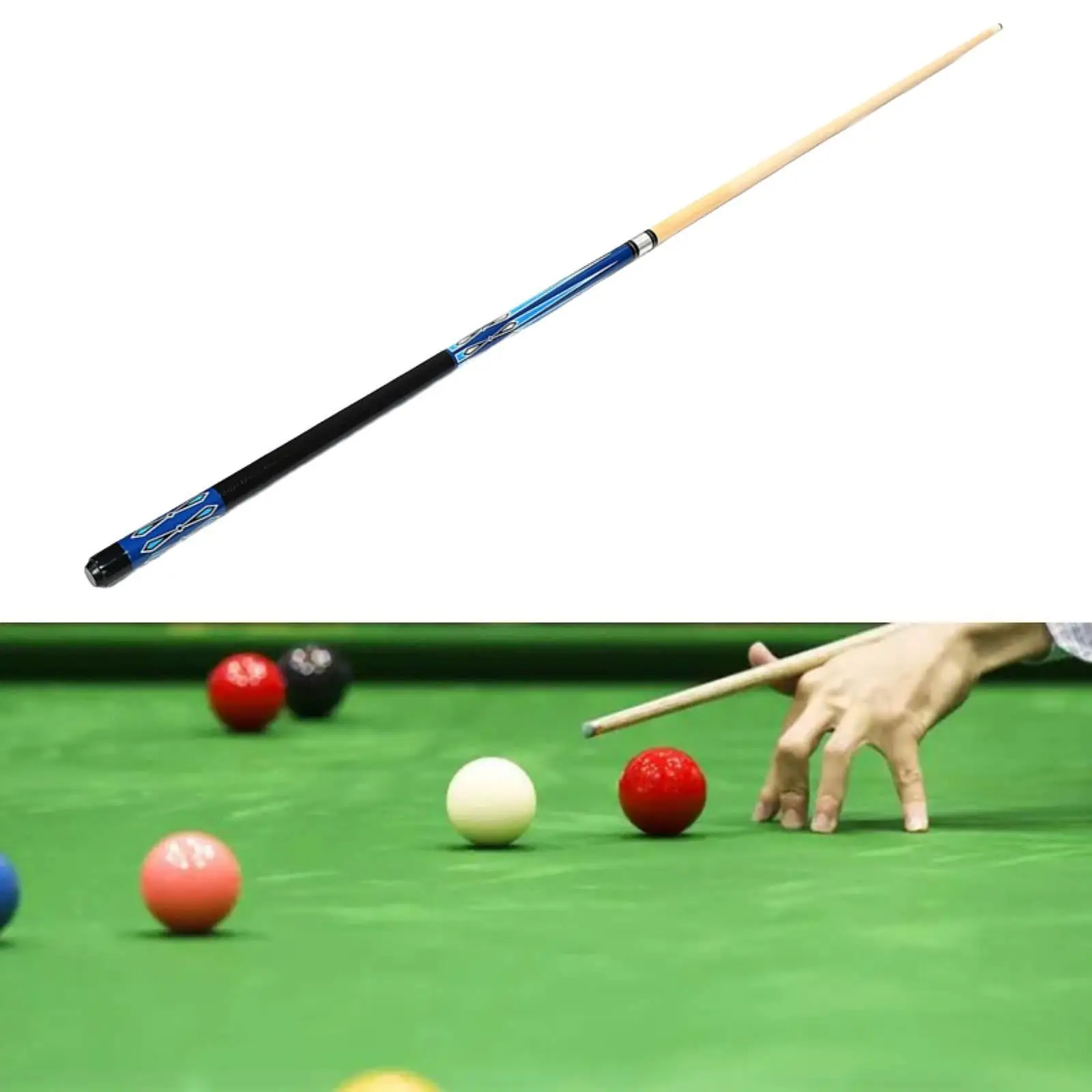 

Billiard Pool Cue Stick 2 Piece Center Joint Multipurpose Lightweight 57inch