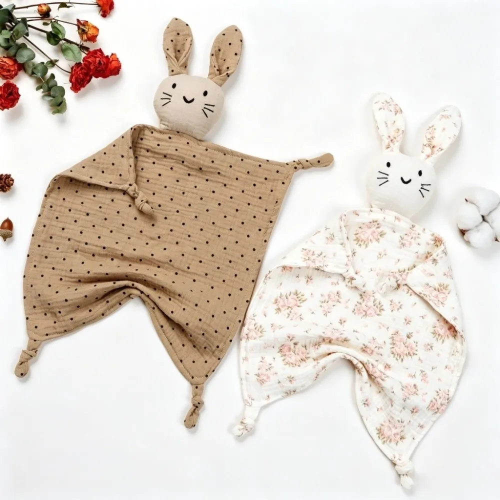 Cotton Muslin Muslin Comforter Blanket Soft Material Printed Design Cute Cat Kids Sleep Multi-Function Newborn Size