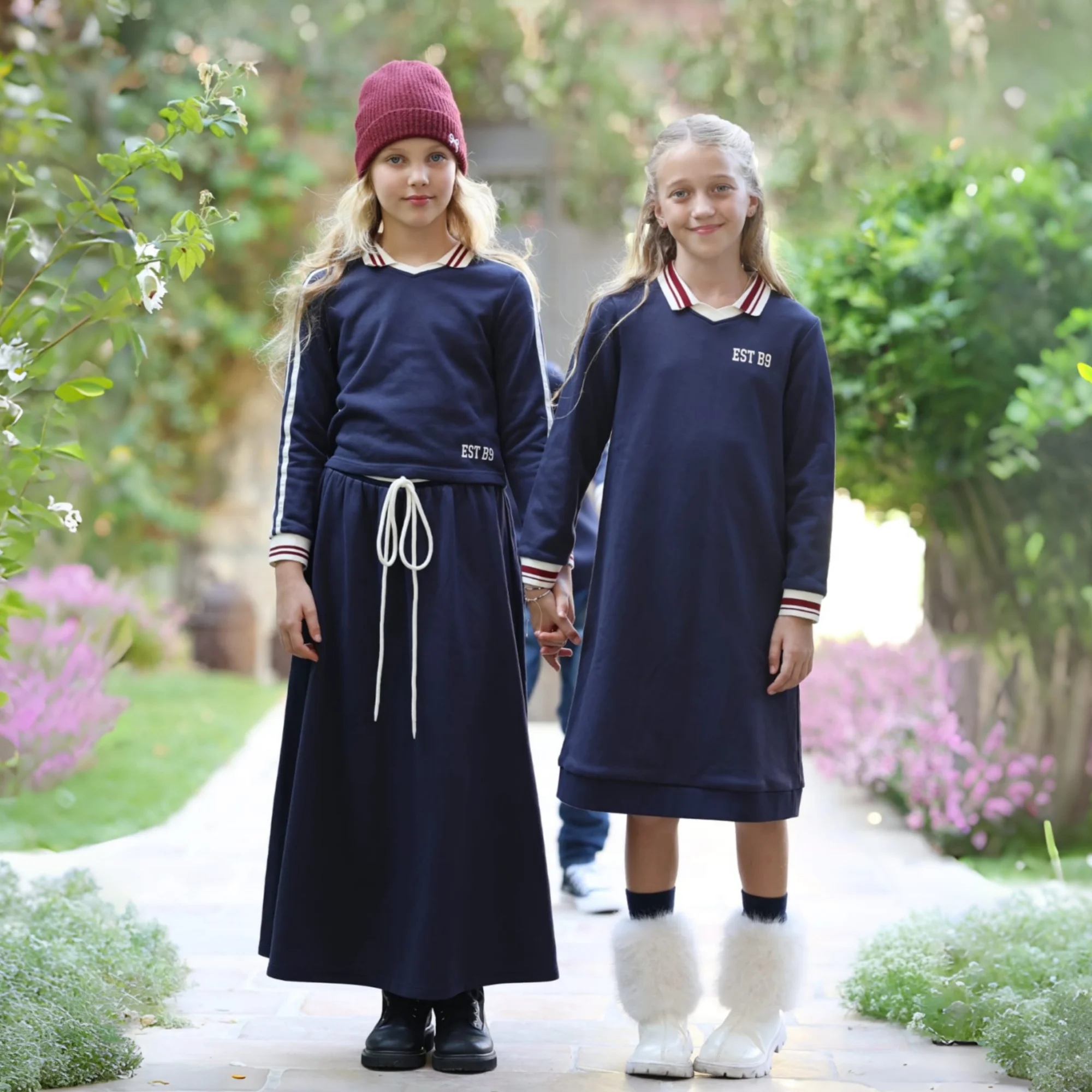 2026 Mali's AW Toddler Boys Girls 2pcs Printed Matching Outfits Girls Dress Kids Sweatshirt Fashion Skirt Children Clothing