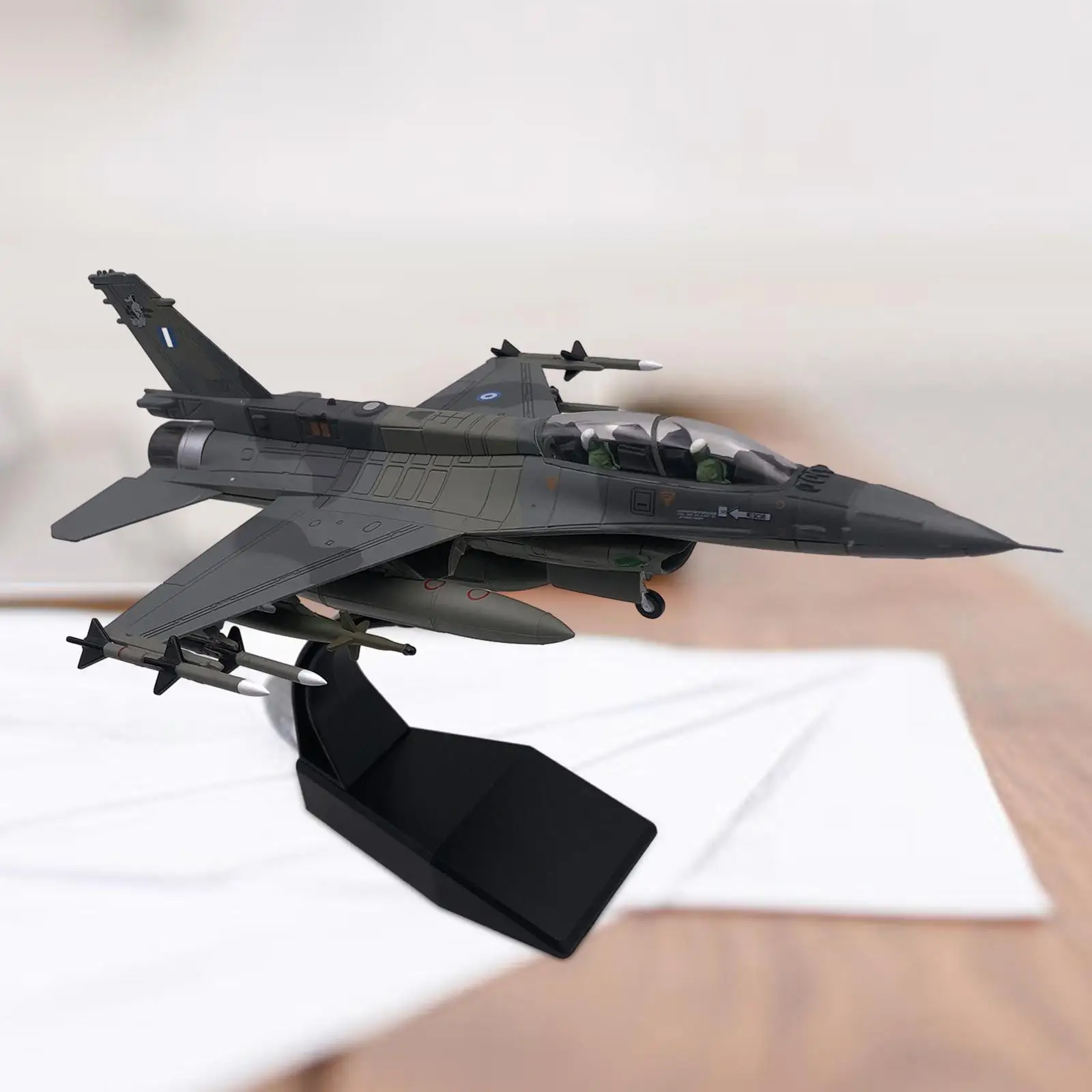 1:72 F16 Diecast Fighter Model with Display Stand for Living Room Home Cafe