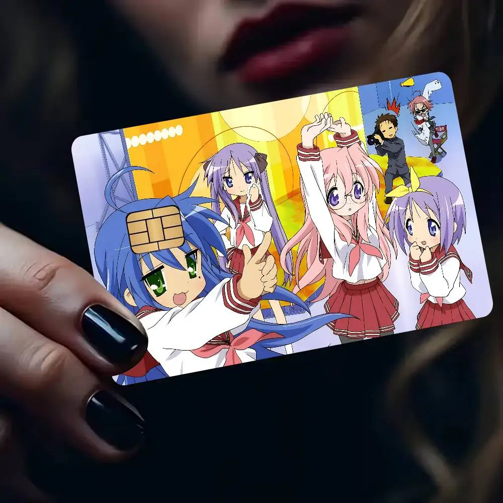 Anime L-Lucky Star Cute Anmie Sticker Film Skin Cover for Credit Card Debit Bank Card Front